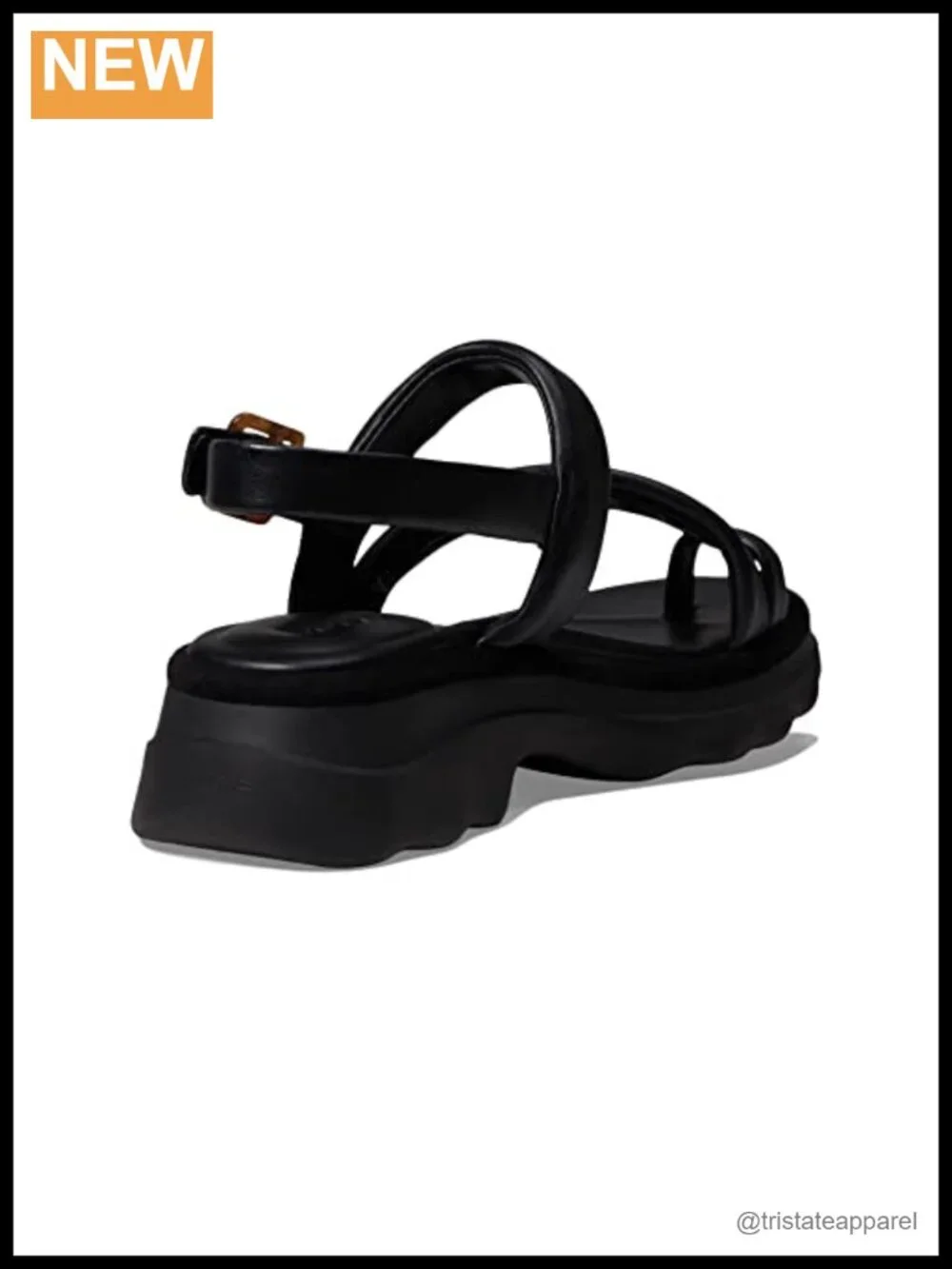 Vince Santa Cruz Leather Platform Slingback Sandals Adjustable Buckle